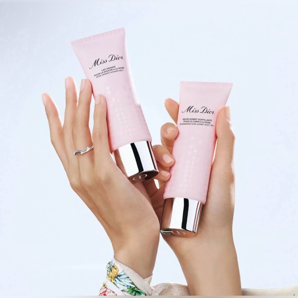 TWO FULL SIZE Miss Dior  Rose Sorbet Body Gel, and Rose Granita Shower Milk🥳🥳❌❌